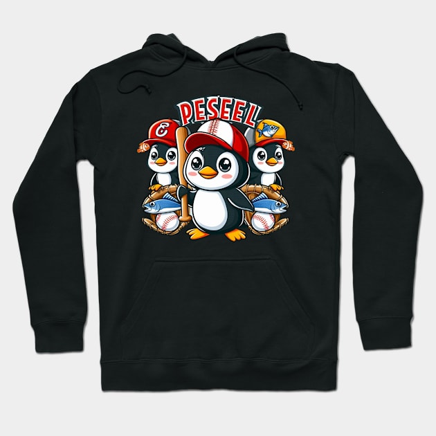 penguin baseball day Hoodie by hsayn.bara